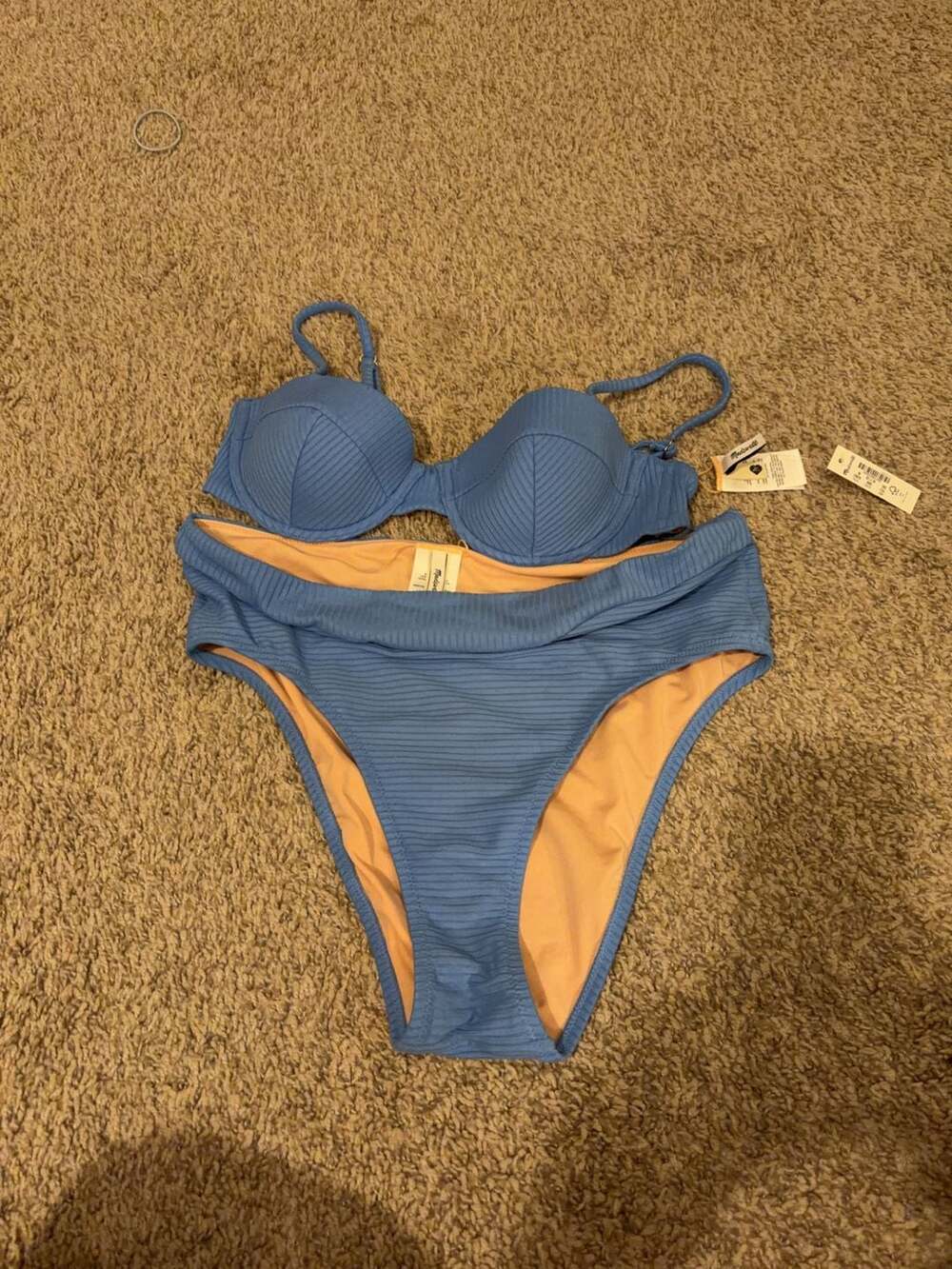 Madewell Ribbed Underwire Bikini Set Size M